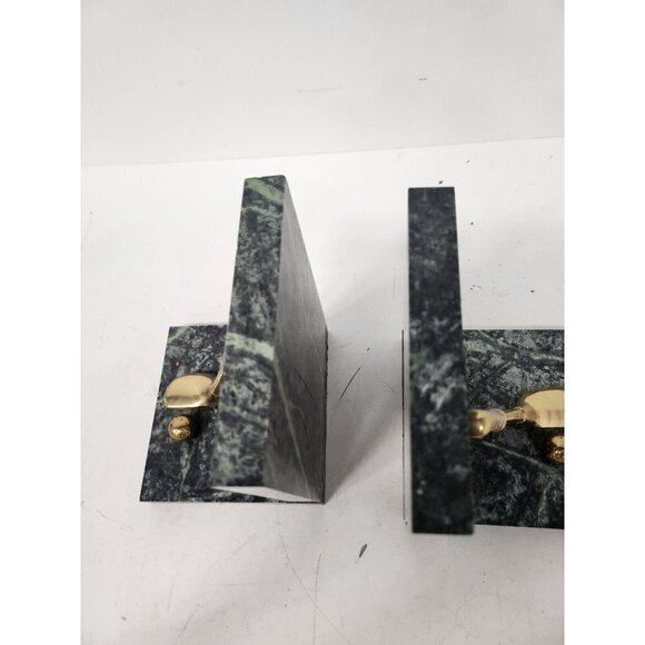 Vintage Green Marbled Granite Golf Club Bookends Mid Century Modern - Picture 4 of 11